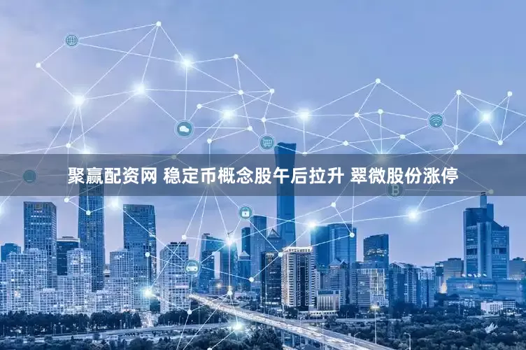 聚赢配资网 稳定币概念股午后拉升 翠微股份涨停